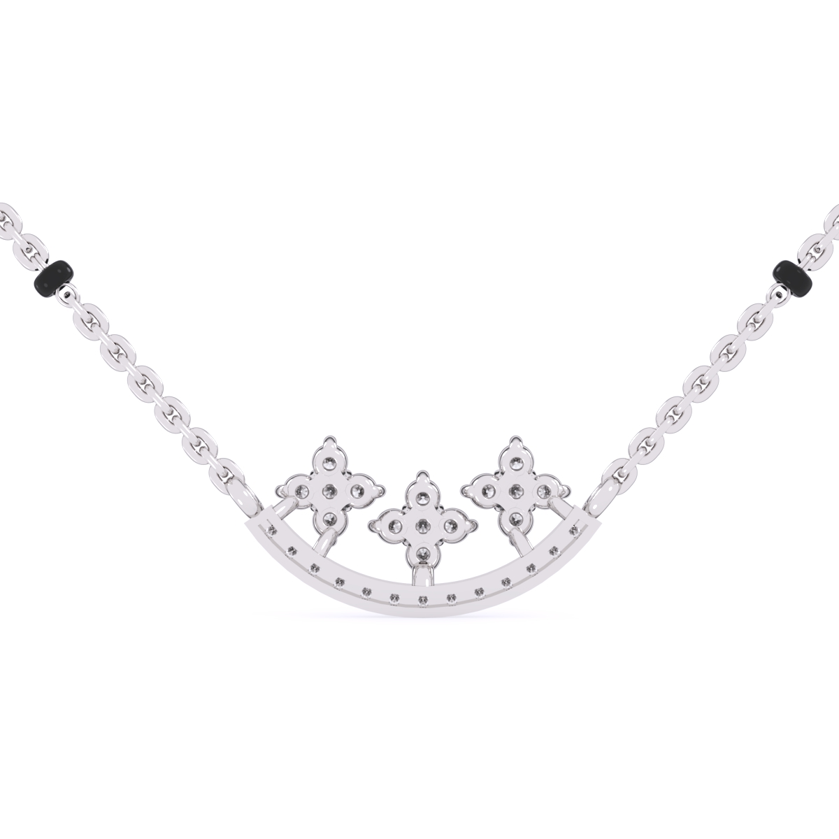 Blossom Flower Round Diamond Mangalsutra